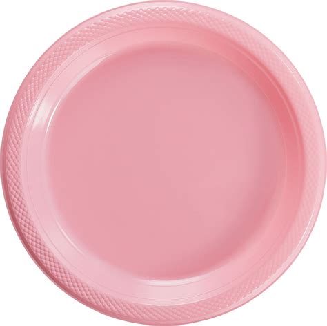 POSATE Disposable Plastic Plates - Available in Pink Red Blue Yellow Green. . Pink disposable plates